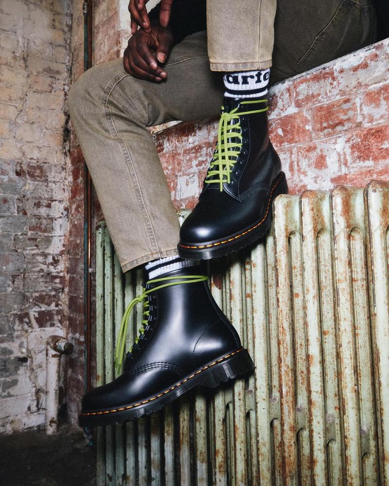 Black Men's Dr Martens 1460 Ben Smooth Leather Lace Up Boots | CA 501YXF